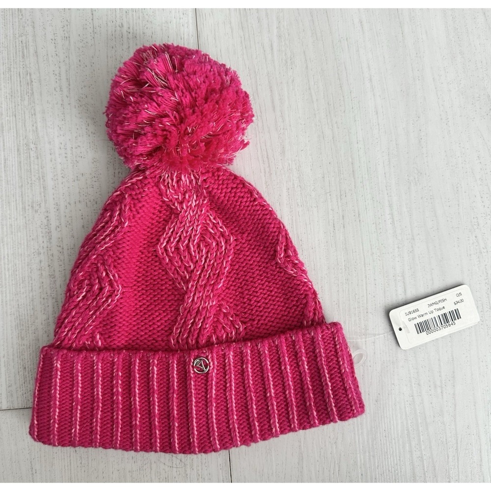 NWT Lululemon Ivivva Glow Warm Up Toque Knit Hat One Size Pink